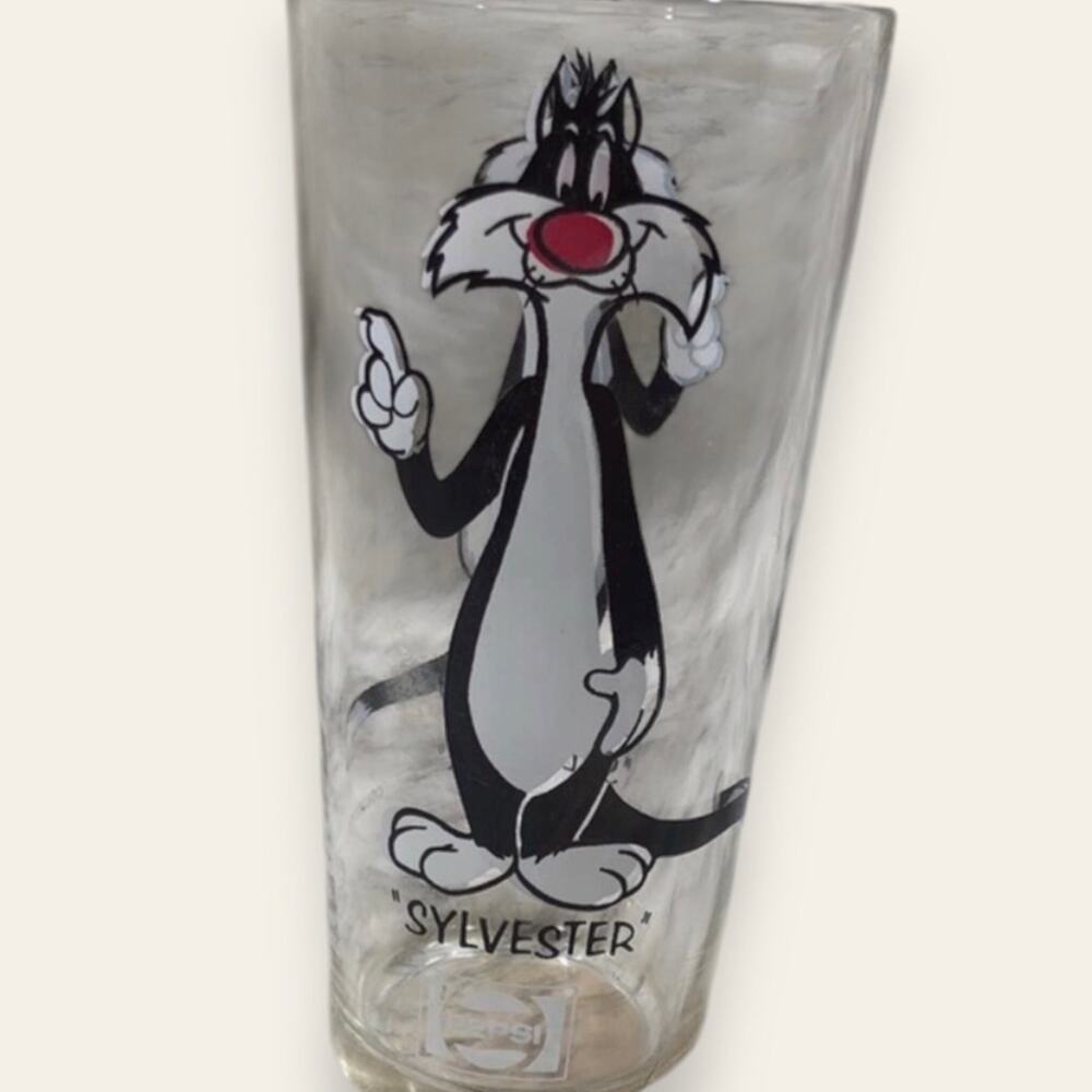 Vintage 1973 Warner Bros Sylvester Cat Glass Cup